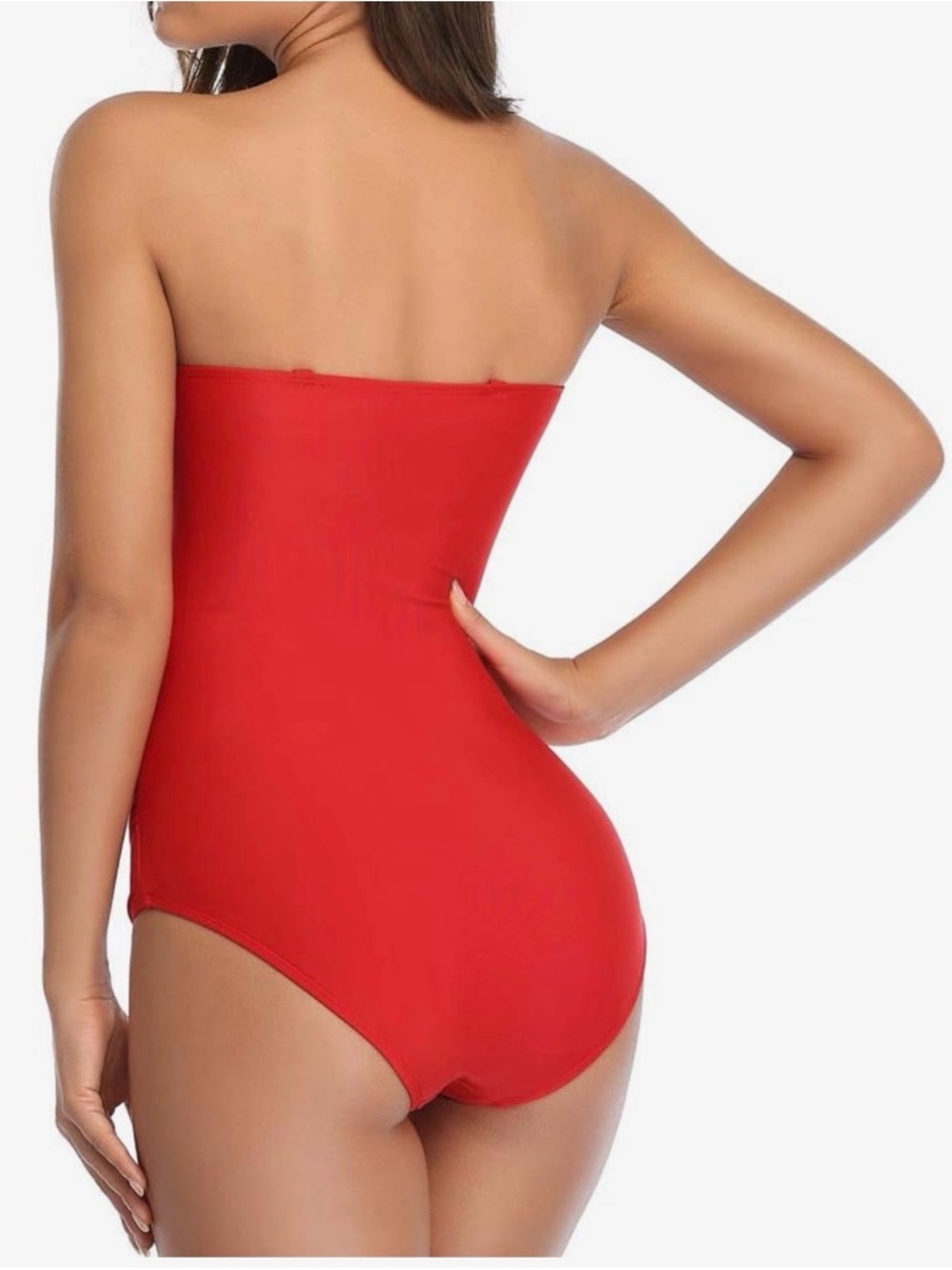 Smismivo NWOT Strapless Tummy Control One-Piece Swimsuit – Red – Size M - Picture 7 of 11